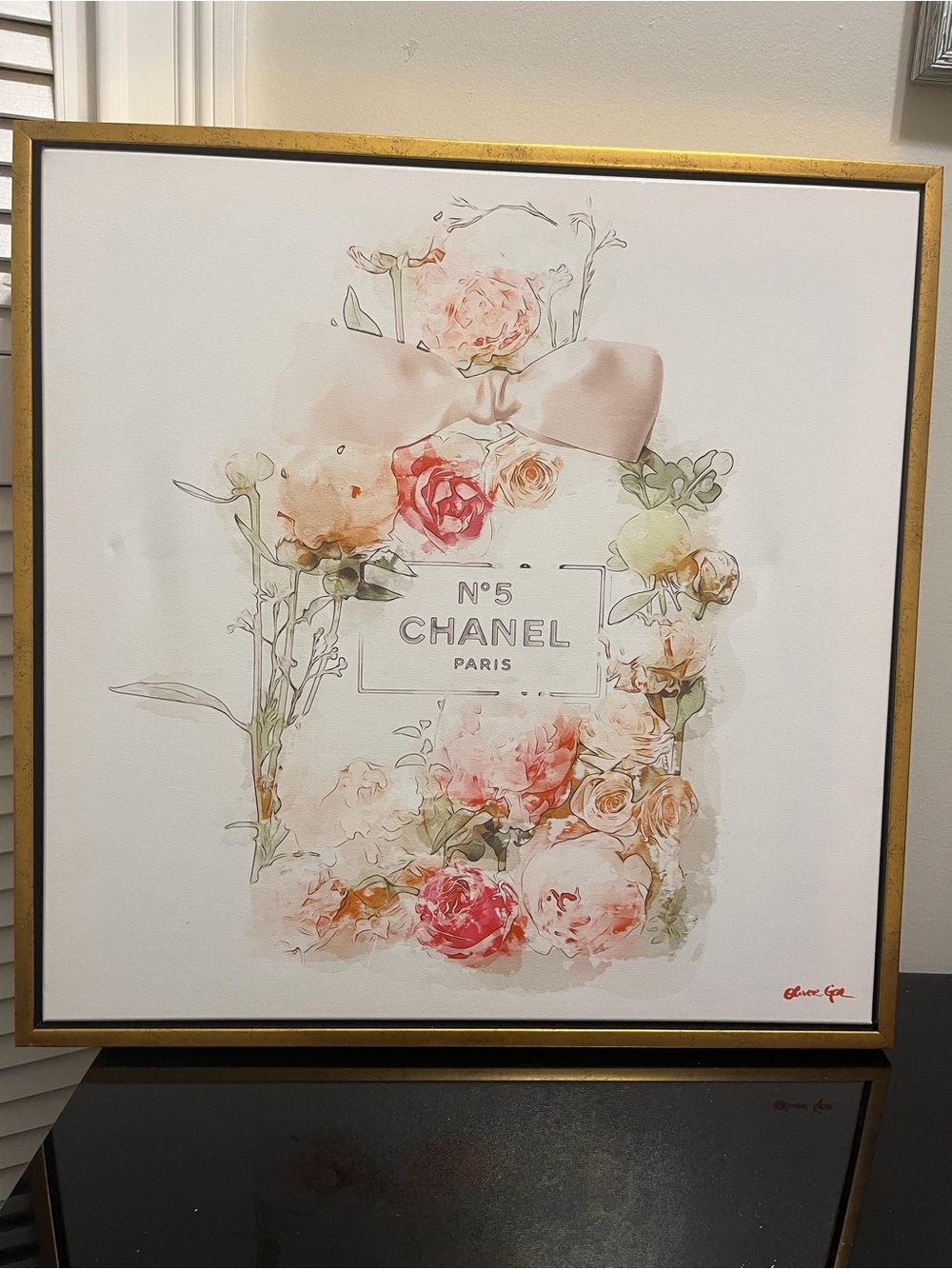 Chanel Floral Perfume Bottle Art